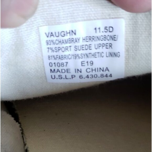 Polo Ralph Lauren  Men's Size US 11.5D Blue Canvas Thorton Brown Leather Sneaker - Picture 10 of 11